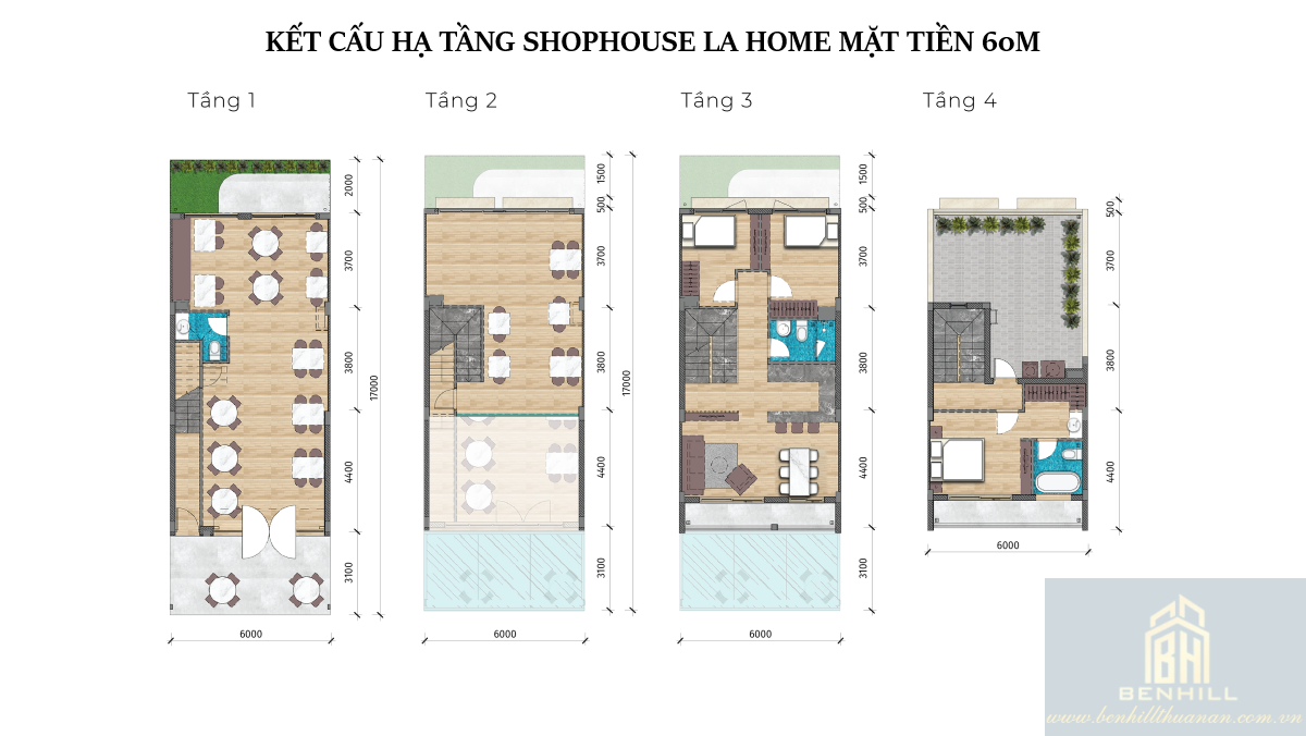 Thiết Kế 4 Tầng Khác Biệt Shophouse La Home Long An Lộ Giới 60m