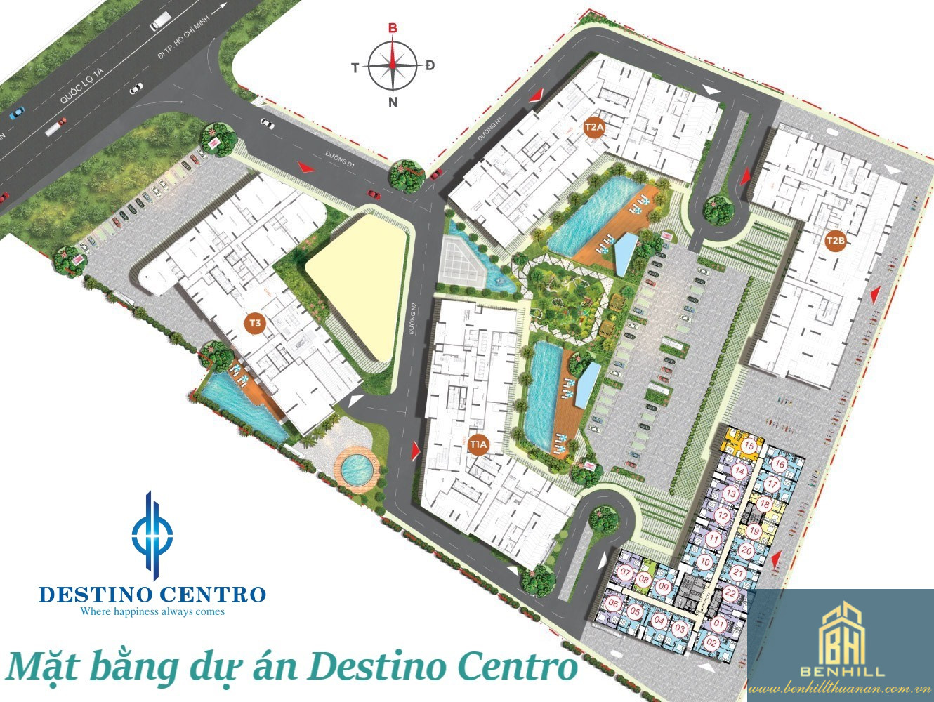 Thiết Kế Mặt Bằng Destino Centro Bến Lức Tinh Tế – Không Gian Sống Tối ưu